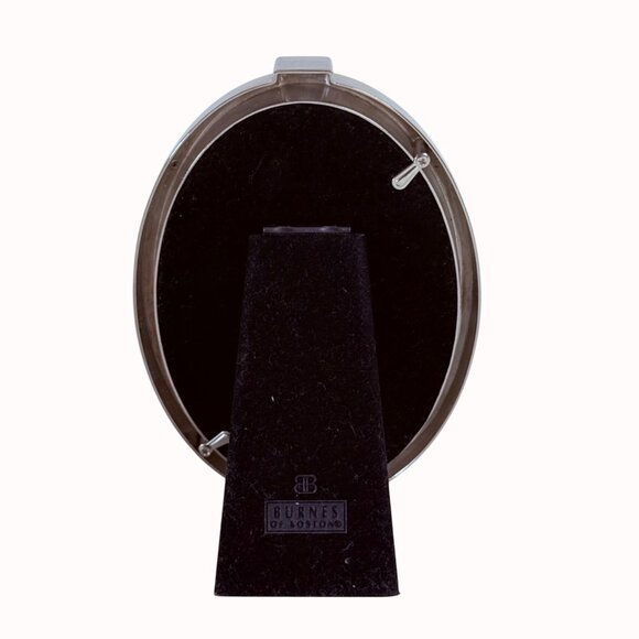 Burnes Of Boston Picture Frame Oval Sleek Silver Plated Photo 4" X 6" Bunny Baby - Picture 2 of 14